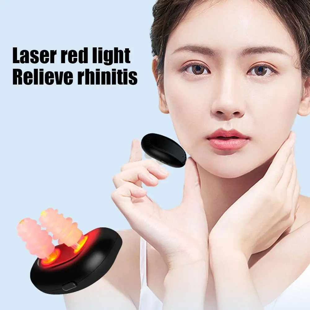 

1pc Portable Infrared Rhinitis Device Double Holes Therapy Pulse Care Low Massage Machine Black Frequency Nose Nose