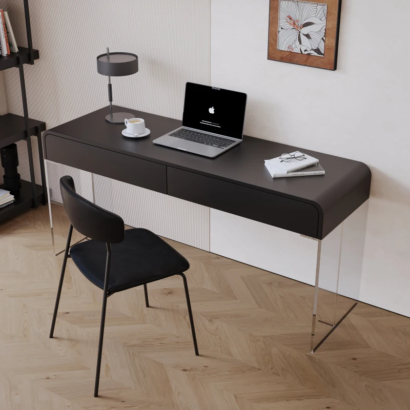 

Black Transparent Vanity Table Minimalist Beauty Bedroom Makeup Desk Dressing Table Chair Penteadeira Lounge Suite Furniture