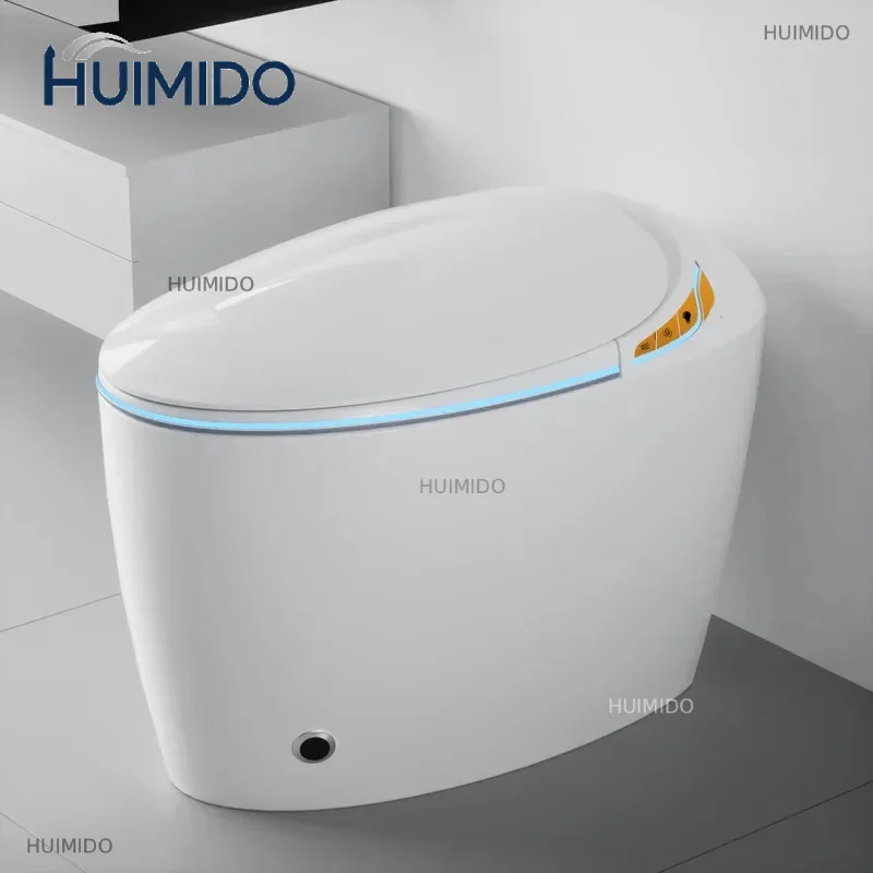 Unique Smart Toilet with Bidet Built-In Intelligent One-Piece for Modern Bathroom Auto Open/Close Seat Foot Sensor