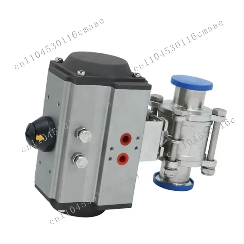 2Inch 50.8MM Sanitary Stainless Steel SS316L SS304 Pneumatic Three Piece Full Port Clamp Ball Valve with Pneumatic Actuator