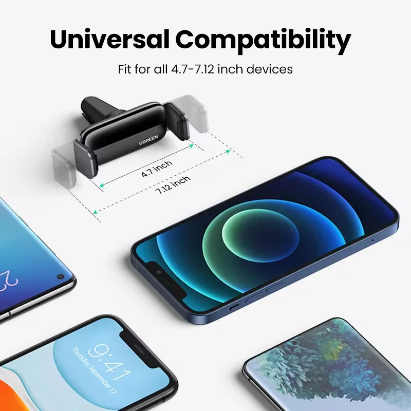 UGREEN 360 Degree Adjustable Car Air Vent Phone Mount Clip Holder Cell Phone Car Phone Holder Stand for iPhone 15 14 13 12