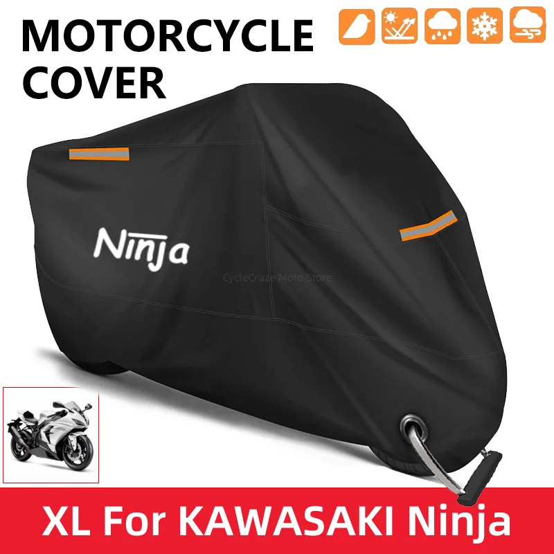 

Motorcycle Cover Waterproof Outdoor Scooter UV Protector Dust Rain Cover For Kawasaki Ninja 400 650 300 250 250R Ninja H2 ZX14R