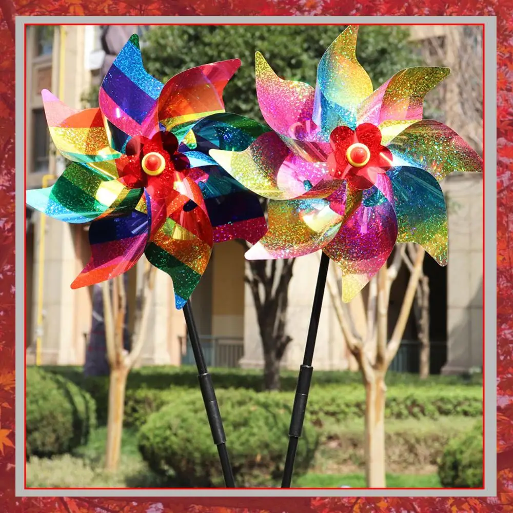 Bird Repeller Windmill Spinner Decoration Bird Deterrent Device Children Kids  Easy Installation Garden Orchard Protection