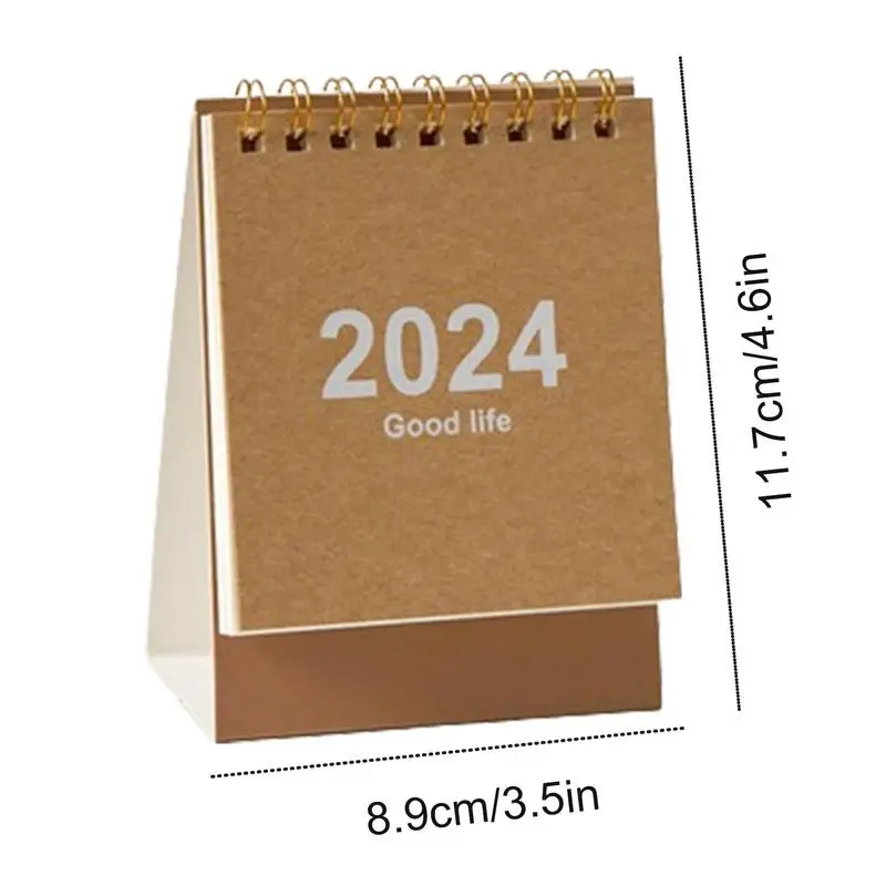 Portable Desktop Calendar Thick Paper Twin-Wire Binding Tiny Calendar Thick Paper Twin-Wire Binding Tiny Calendar Academic Year