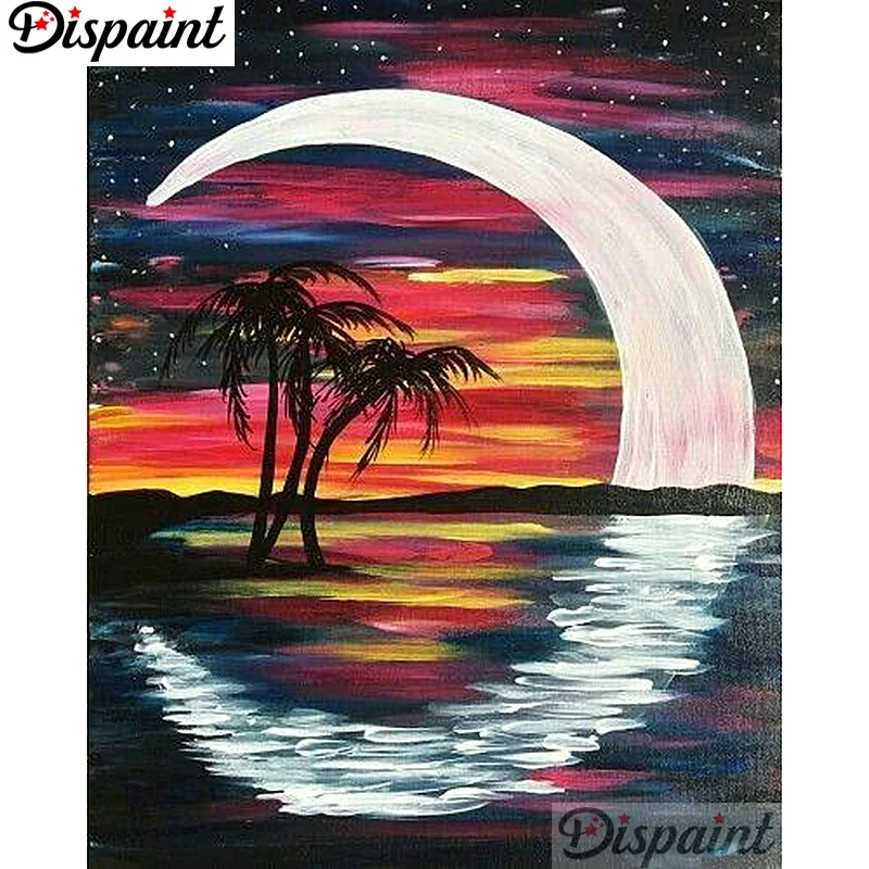 

Dispaint Full Square/Round Drill 5D DIY Diamond Painting "Tree moon" Embroidery Cross Stitch 3D Home Decor A12917