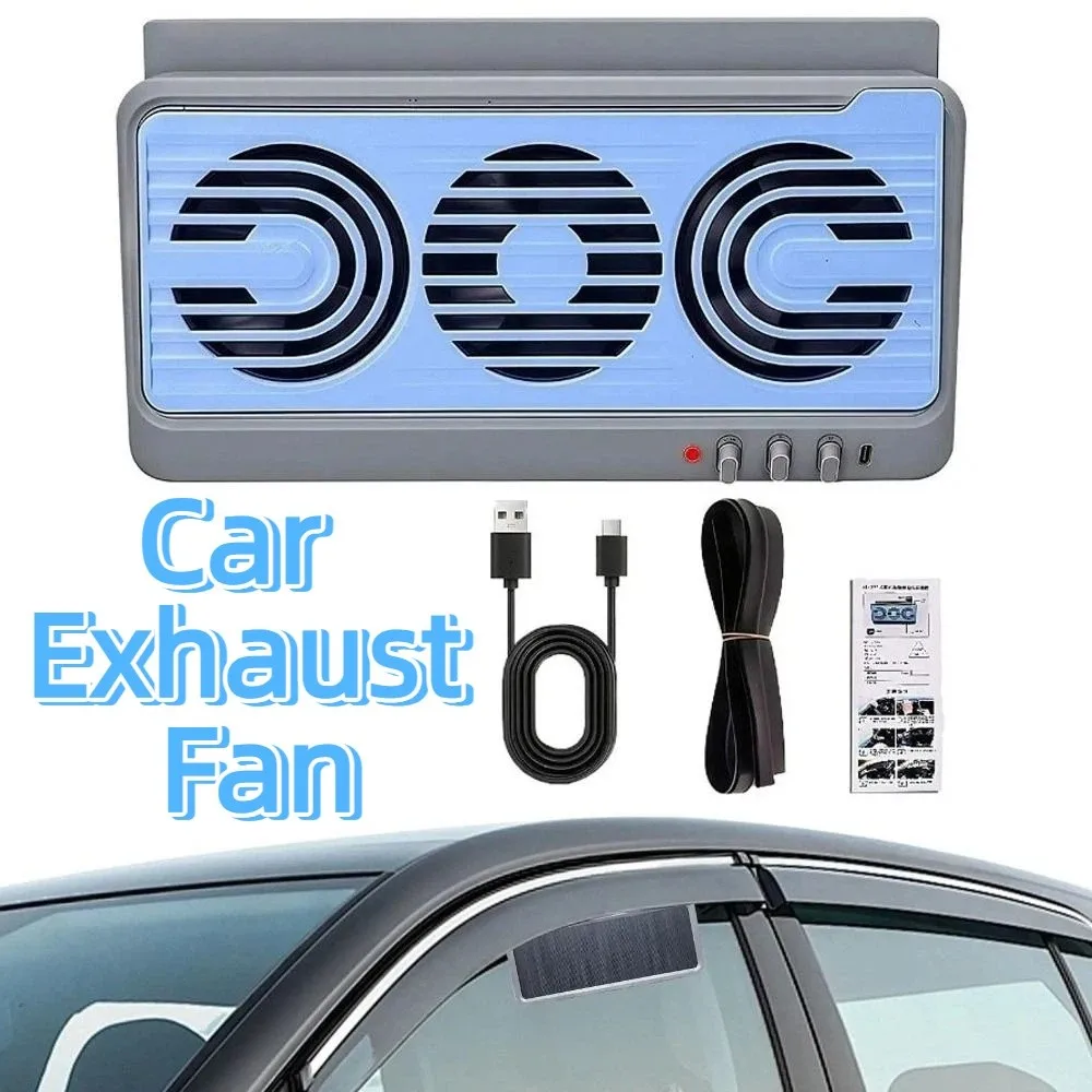 3 Fans Design Auto Window Cooler Solar Powered Promoting Air Circulation Air Circulation Fan Energy Efficient Heat Dissipation