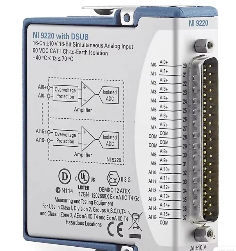 NI 9220 16 AI ±10 V 16 Bit 100 kS/s module #xhd