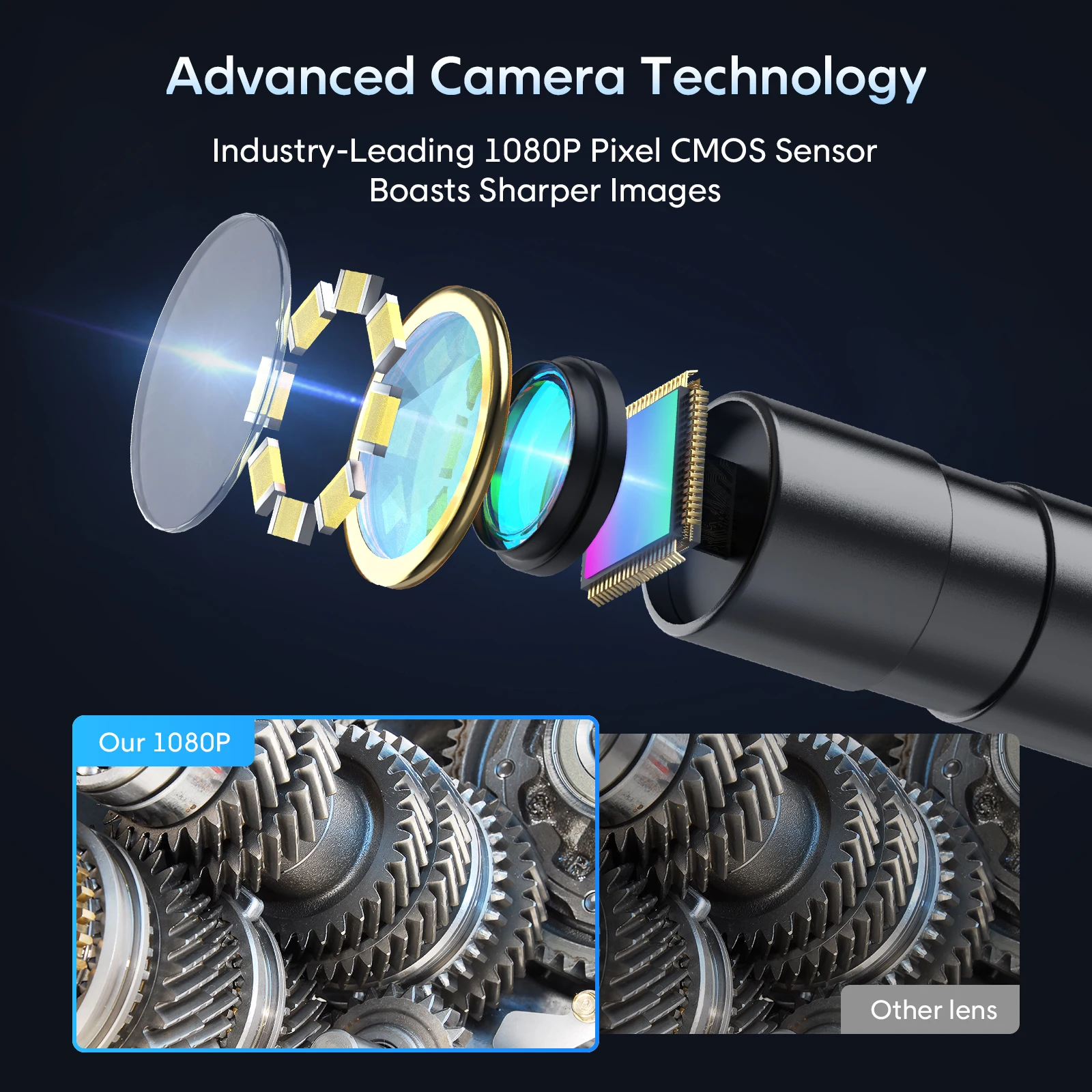 1080P HD Resolution Borescope Industrial Endoscope 1m /5m/10m cable optional 8mm Industrial Endoscope Camera With Short Module