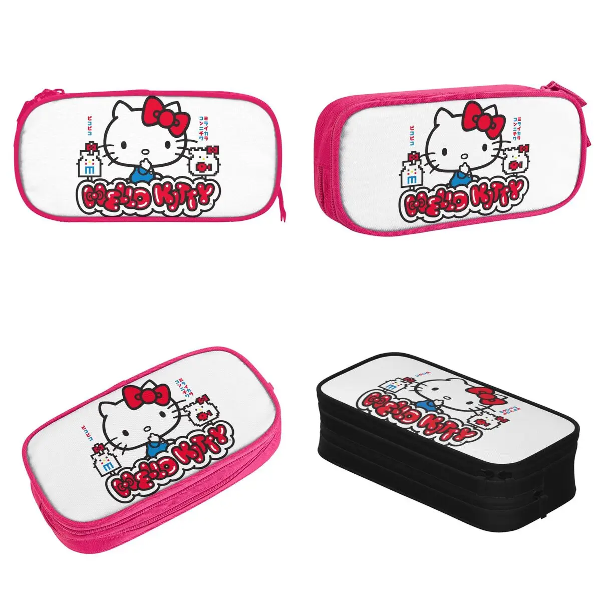 Hello Kitty Pencil Case New Pen Bag Student Big Capacity Office Zipper Pencilcases