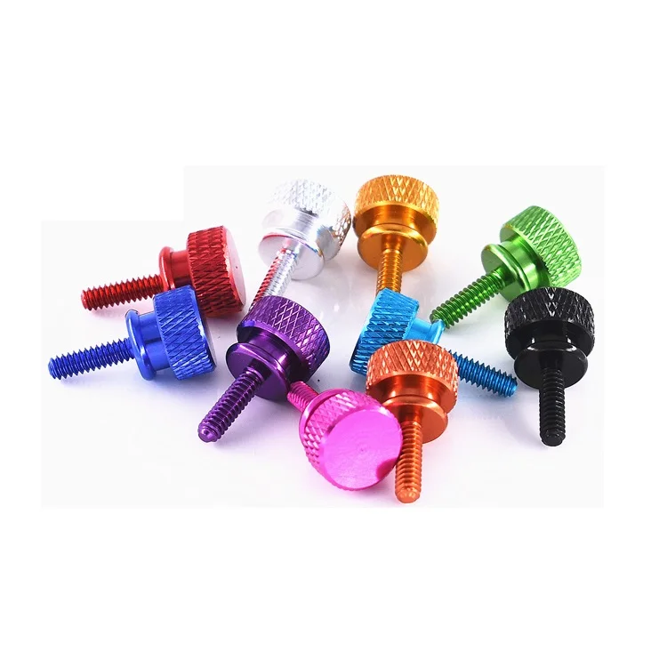 Weiyi 10 Stück 6 # -32 1/4-20 UNC Bunte Aluminiumlegierungs-Daumenschrauben PC-Seitenplattenschraube Gerändelte Handschrauben Eloxiert in 10 Farben – Detail 12