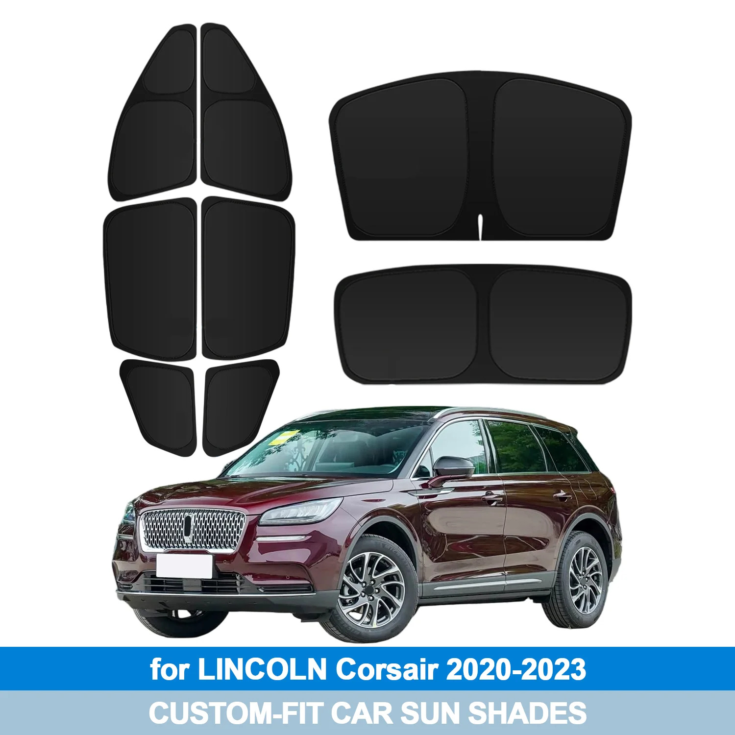 

For LINCOLN Corsair 2020-2023 Windshield Sun Shade Side Window Shades Cover Sun Visor Shield Privacy Protection Car Accessories