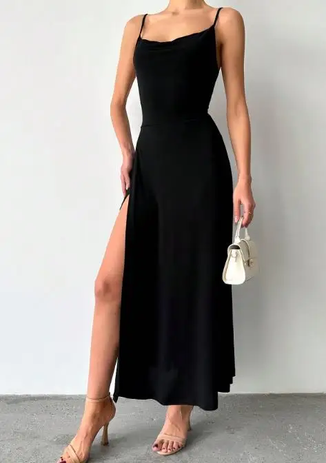 

2026 Elegant New Fashion Casual Spring/summer Women's Sexy Elegant Dress New Simple Fashion Strap Medium Long Dress