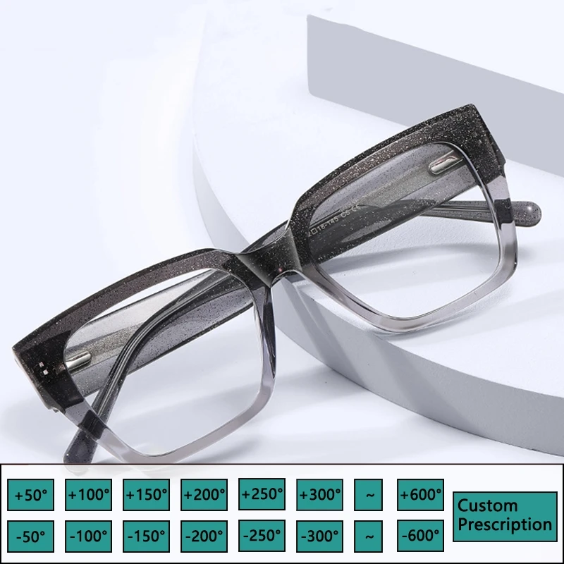 

Очки для чтения большого размера для женщин и мужчин с защитой от синего света, оптические линзы по рецепту, элитные бренды