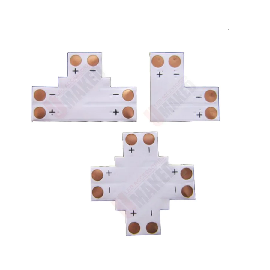 2Pin 3Pin 4Pin 5Pin LED Connector L/T/X Shape 8mm 10mm 12mm FPC Free Welding Adapter Use For 3528 2812 5050 RGB Light Strip