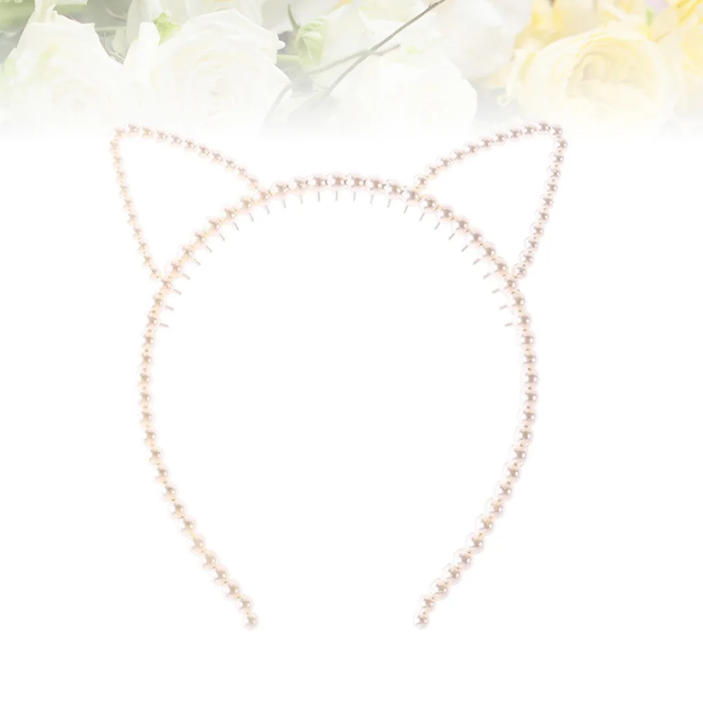 

Обруч в форме жемчужных ушей для женщин, элегантный дизайн с бантом, модный аксессуар для волос, инструмент для украшения волос из смолы для повседневного использования на вечеринке