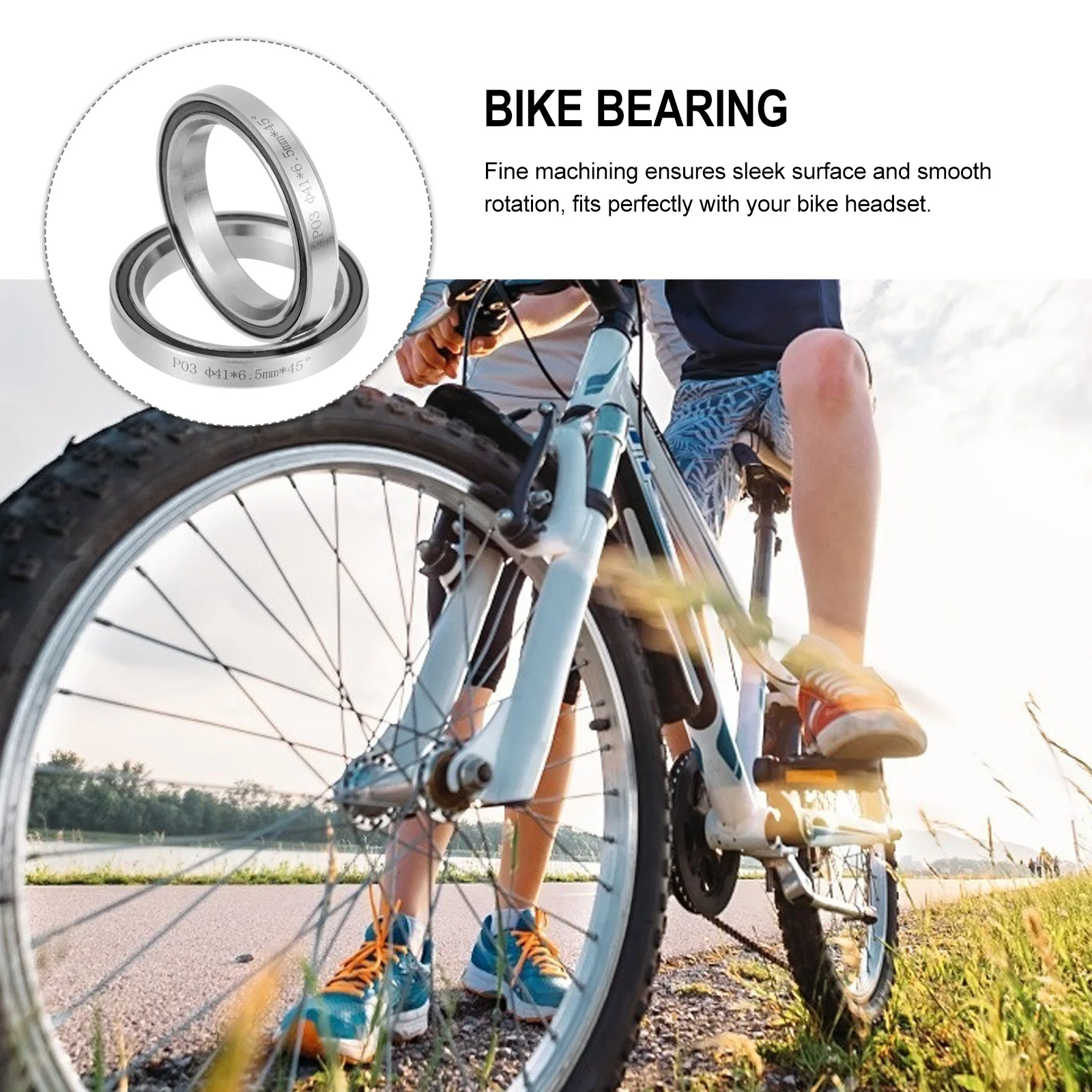 

2pcs Bowl Bearings Steel Precision Bike Headset Steel Repair Bearing Replacement Heavy Duty Cycling Metal Bearing