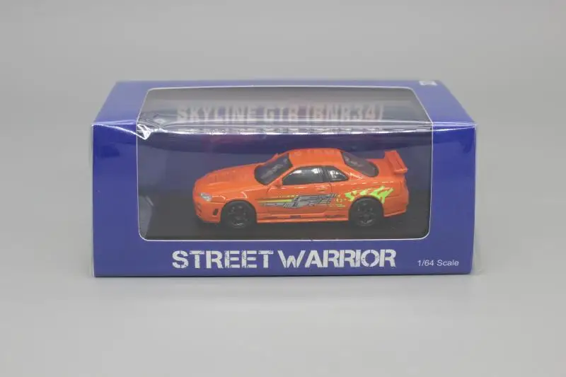 Street Weapon SW 1:64 Nssan skyline R34 GT-R Z-tune Collection of die-cast alloy car decoration model toys