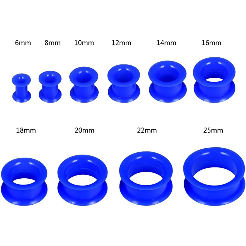 1คู่3-48มม.ปลั๊กอุดหูซิลิโคนและระเบิดหู Expander เจาะอุโมงค์อุโมงค์หู Stretchers ปลั๊ก Oreille หูเครื่องวัด