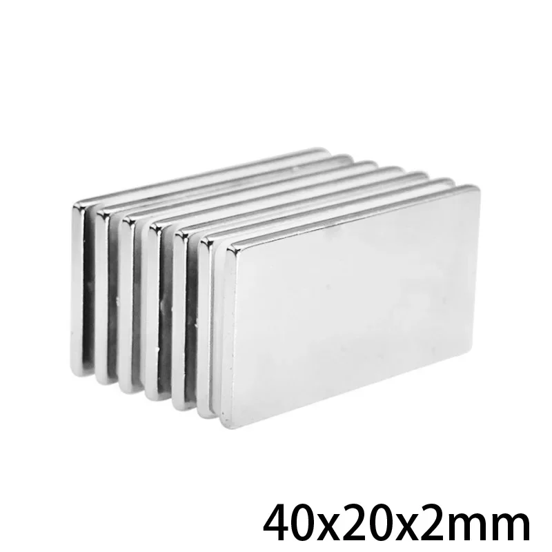 40x20x2mm Rare Earth Magnets 40mmX20mm Long Block Rectangular Magnetic 40x20x2mm Permanent Neodymium Magnet 40*20*2 mm