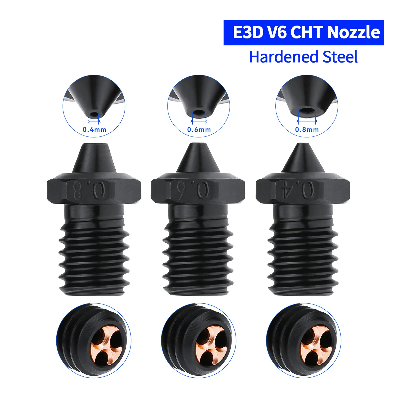 

Upgraded E3D V6 CHT Hardened Steel High Flow Clone Nozzle for E3DV6 PRUSA i3 MK3 MK3S MK2/2.5 Voron 3D Printer Hotend Nozzles