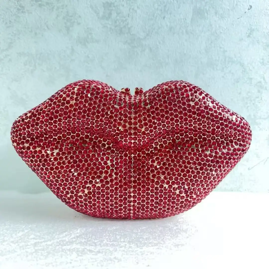 Mouth Crystal Rhinestone Evening Clutch Bags WHTUOHENG Party Purse Diamond Women’s Diamond Formal Clutches Lady Gemstone Bags