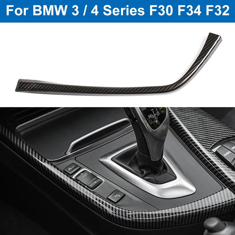 Carbon ABS Gear Shift Side Trim L Strip Car Accessorie Fit For BMW 3 4 Series F30 F34 3GT 2013-2019 2018 2017 2016 2015 2014