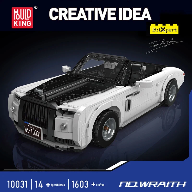 

Конструктор Mould King 10031: Техническая модель автомобиля MOC Wraith, ретро-автомобиль, спортивная машина, игрушка из кирпичиков, подарок на Рождество для детей