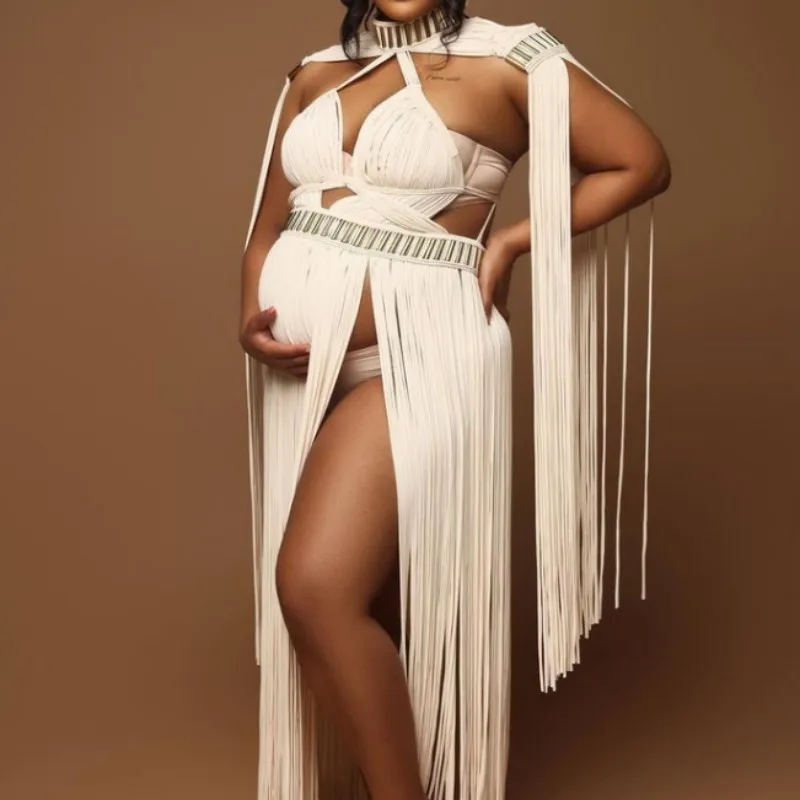 

Fringe Maternity Photography Dress Bohemian Maternity Sexy Woven Dress Maternity Photography Prop Costume