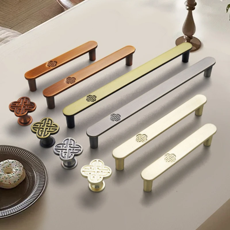 New Chinese Style Furniture Handles Zinc Alloy Handles for Wardrobe and Drawer Dresser Hardware Fitting Kitchen Cabinet Handles