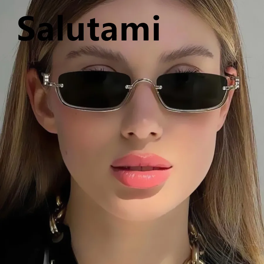 Gafas de sol cuadradas pequeñas vintage para mujer, anteojos de sol femeninos con montura hal, y2k, hhip hop, elegantes, a la moda, uv400