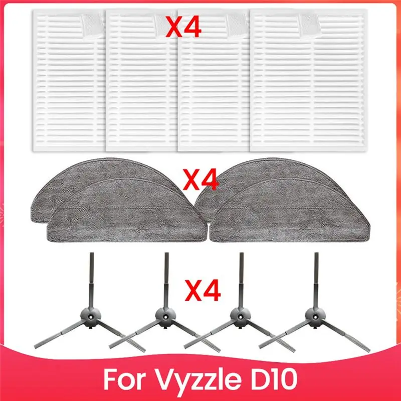 

A07R Accessory Set For Vyzzle D10 Robot Vacuum Cleaner Efficient Cleaning Hepa Filters Mop Cloth Side Brushes
