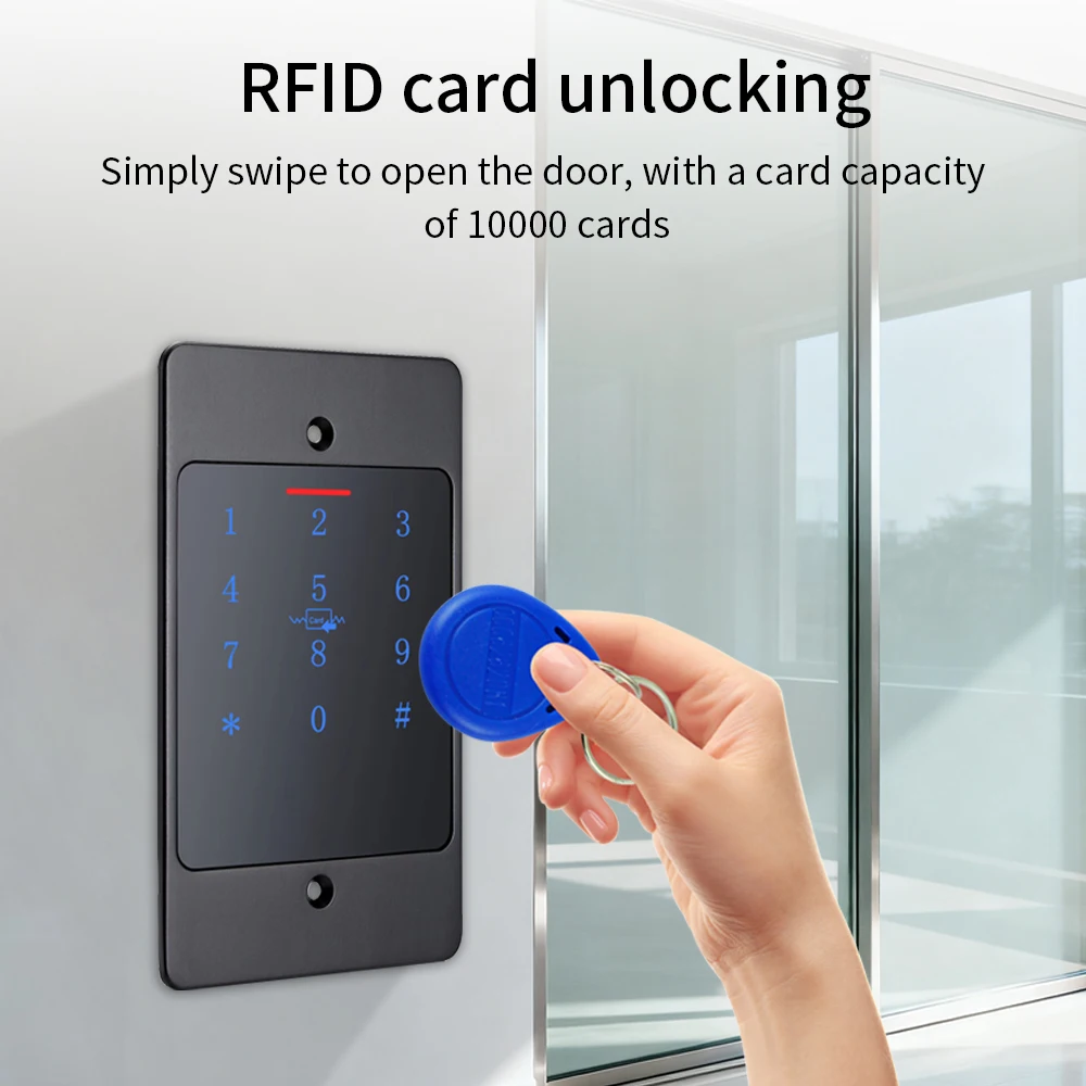 Tuya APP 2.4G WIFI 防水バックライト RFID ドアアクセス制御キーボードカードリーダー埋め込み金属キーパッドアクセスコントローラー