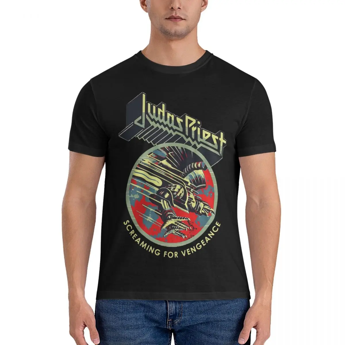 Judas Priest Band British Steel T Shirt Male Streetwear 100 Cotton T Shirts Summer O-Neck Harajuku Tees Wholesale Oversize Tops