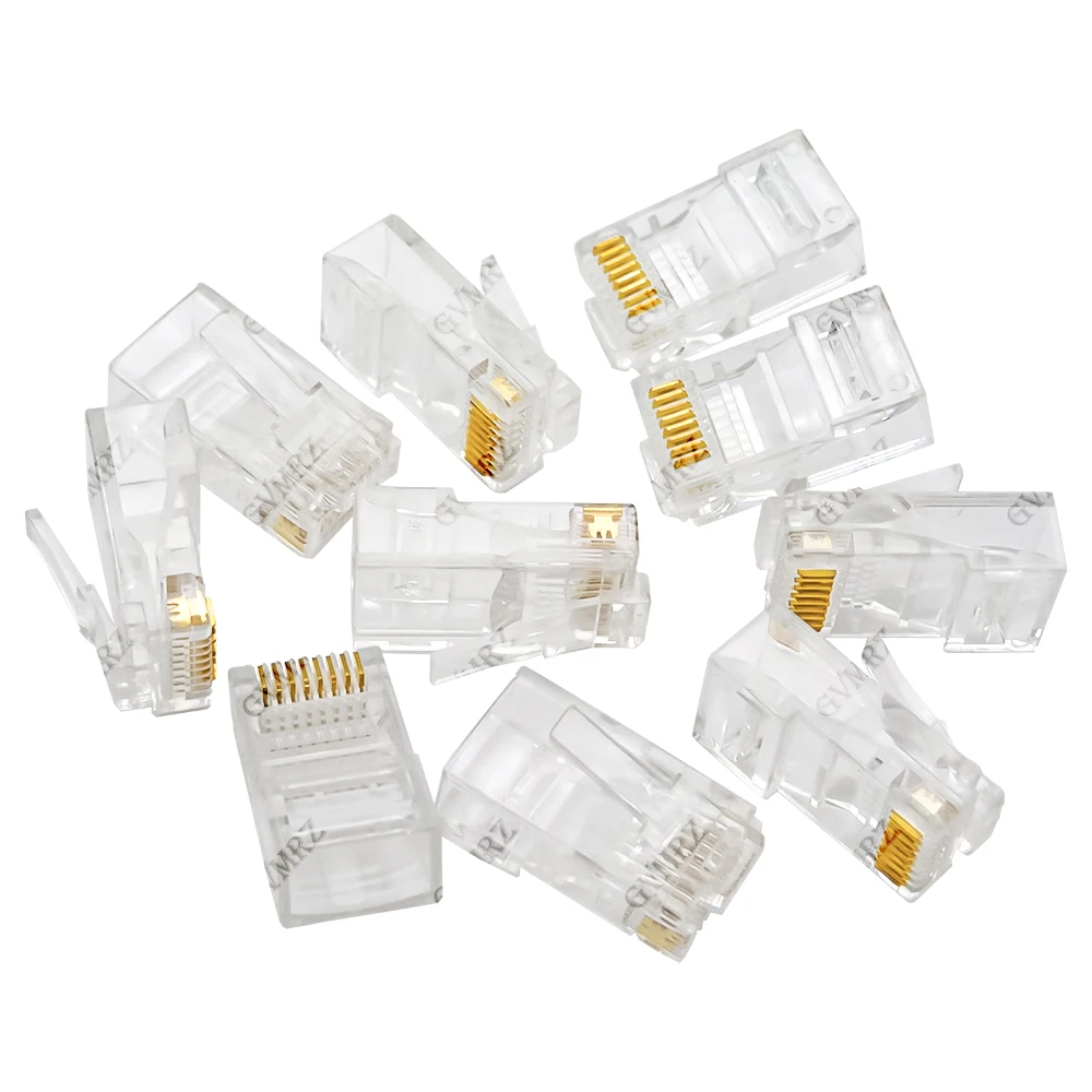 4Pin/6Pin/8Pin RJ9 4P4C RJ11 6P4C 6P6C Cable End Connectors Plugs telephone connector internet connector  RJ45 8P8C Crystal