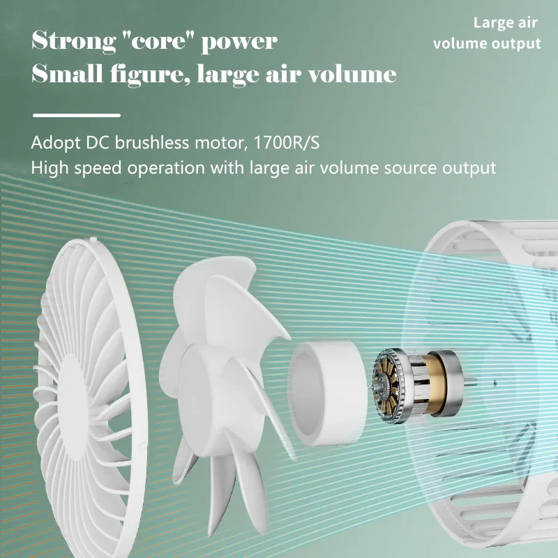 KASYDoFF piccolo ventilatore elettrico Mini ventilatore pieghevole temporizzato aria condizionata a 4 velocità ufficio camera da letto disponibile su e giù 90 ° regolabile