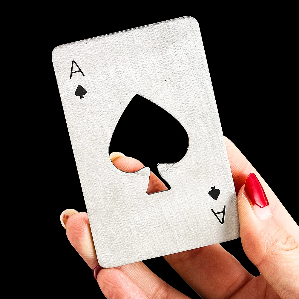 

1PC Simplicity Card Playing Card A of Spades Bottle Opener Creative Metal Soda Beer Opener Household Kitchen Bar Drinking Tools