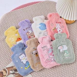 Cartoon Plush Rabbit Bear Hot Water Bottle Beautiful Hot Water Bag, Velvet, Small Hand Hand Hand Heater, Filling 6 Main Sales Bottle Heater - №2