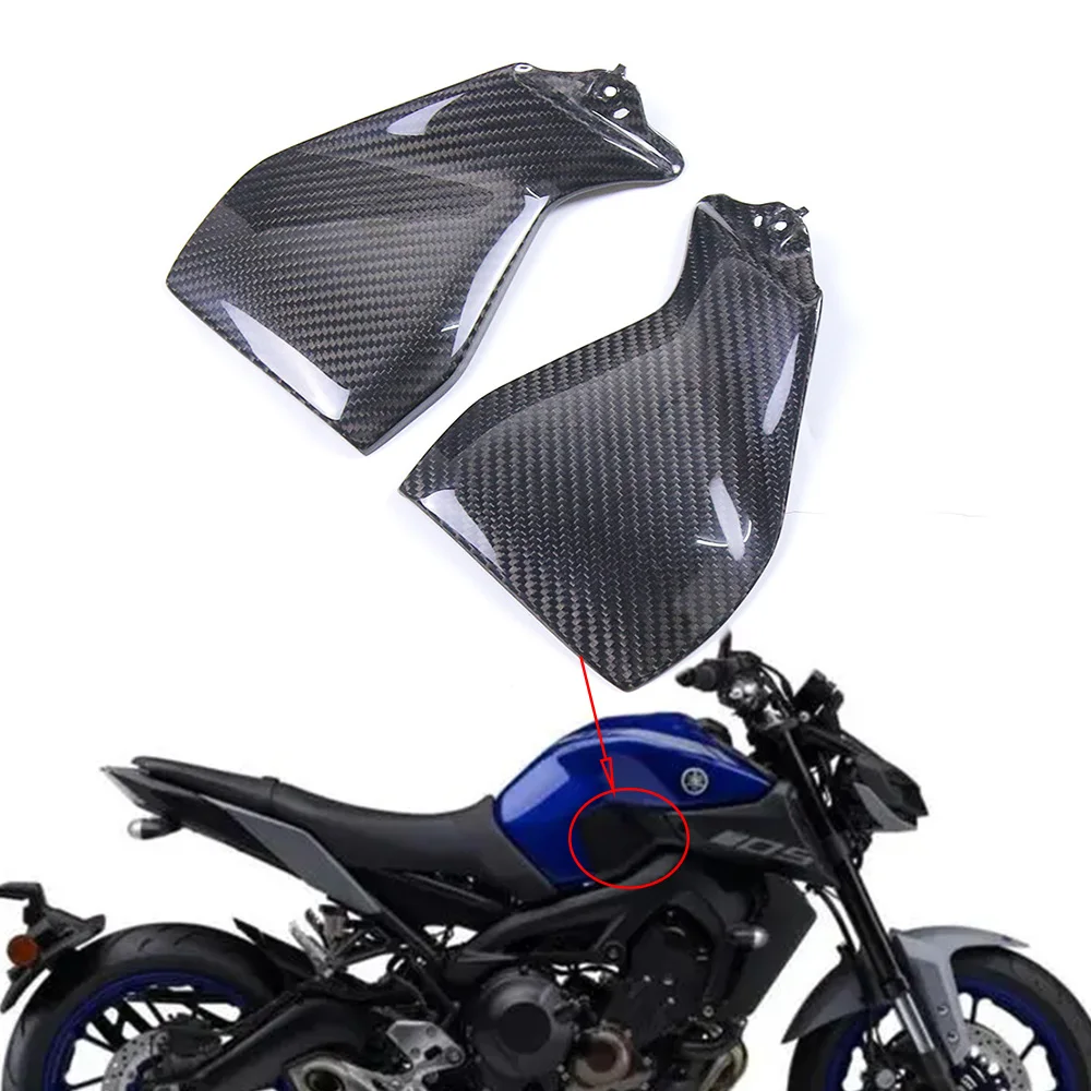 

100% Full Carbon Fiber Tank Side Panels Motorcycle Accessories Fairing Kit For Yamaha MT-09 / FZ-09 2014 2015 2016 2017 2018 +