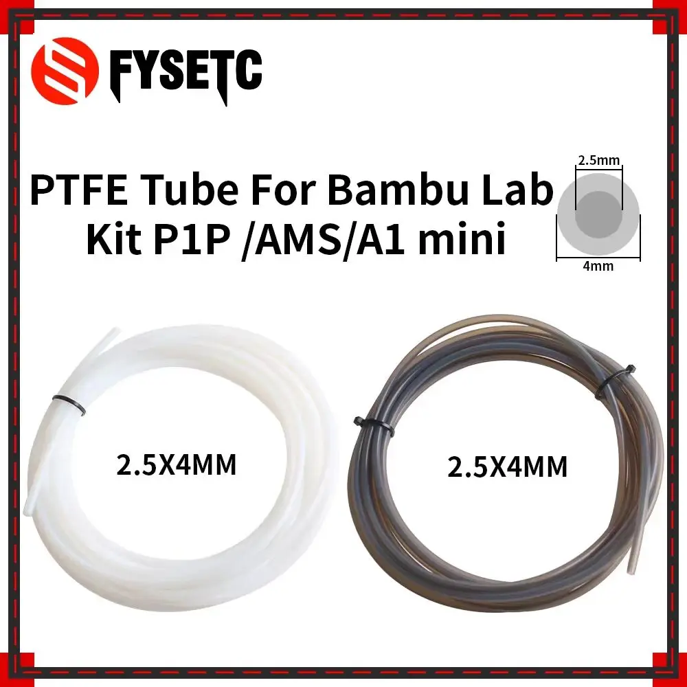 

for Bambu Lab P1P AMS A1 mini PTFE Tube Teflonto Pipe Bowden Extruder 1.75mm ID2.5mm OD4mm Bambulab Filament 3D Printer Parts