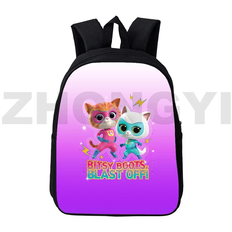 

Funny Cartoon Boys SuperKitties Schoolbag 12/16 Inch Outdoor Casual Sport Bookbag 3D Harajuku Korean Style Urban Travel Backpack