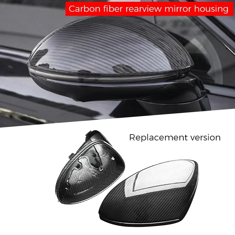 

1 Set Car Dry Carbon Fiber Replace Rearview Mirror Cover for Porsche Cayenne 9Y0 2018-up (Right-hand Drive)