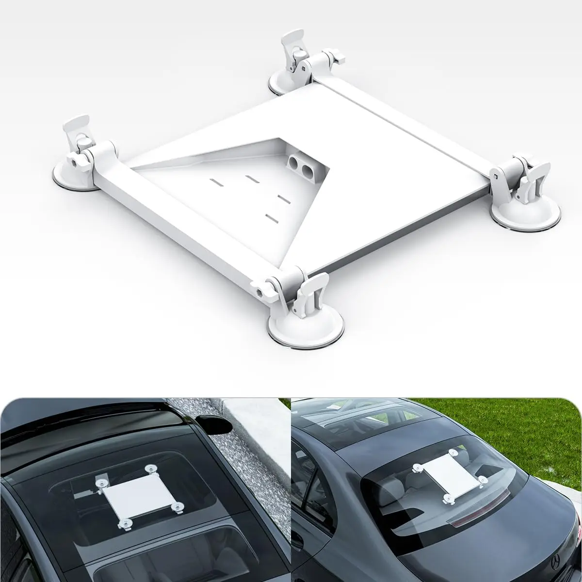 Starlink Mini Saugnapf-Halterungsset 4 Saugnäpfe und 2 Halterungen für Auto-Sonnendach Fenster Wohnmobil Van LKW Boot Yacht Satellitenschüssel-Antenne