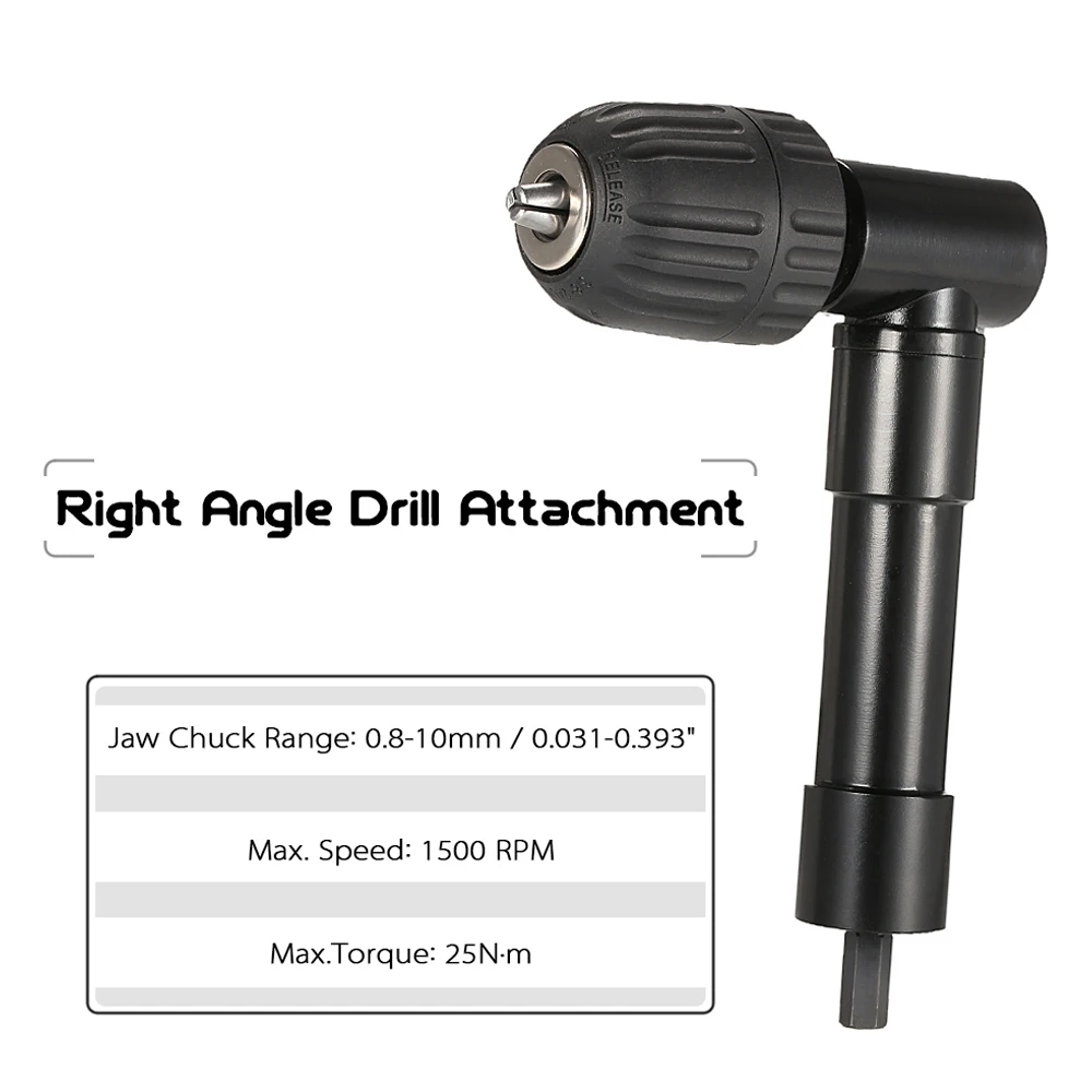 

Drill Attachment High Quality 0.8-10mm Right Angle Bend Extension 90 Degree Professional Cordless Drill Attachment Adapter