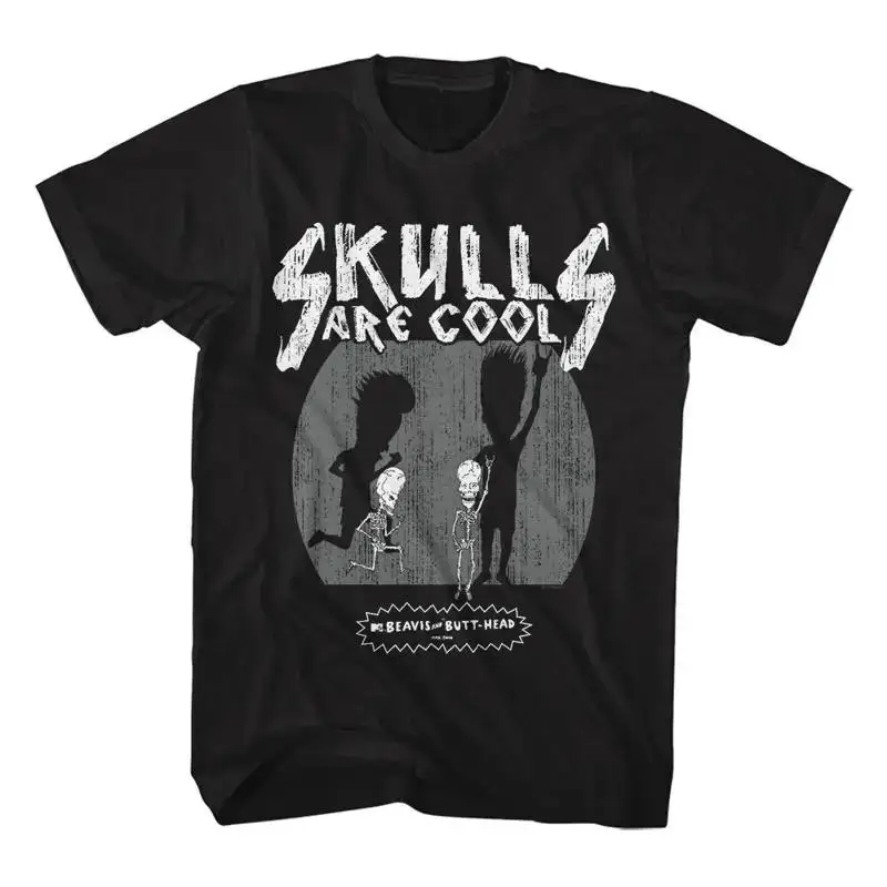 MTV Classic Cartoon Beavis And Butthead Skulls Are Cool Men's T Shirt