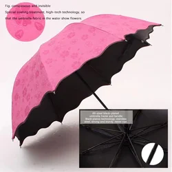 New Water Blossom Umbrella Lotus Leaf Edge Sunny Umbrella Manual Black Rubber Sunscreen Shade Umbrella