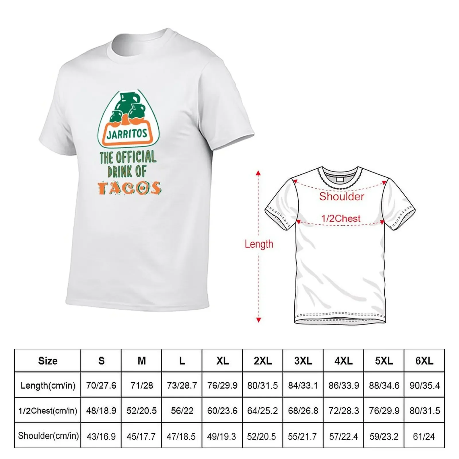 Jarritos: The Official Drink Of Tacos T-Shirt customs graphic shirts quick-drying tee shirts for men