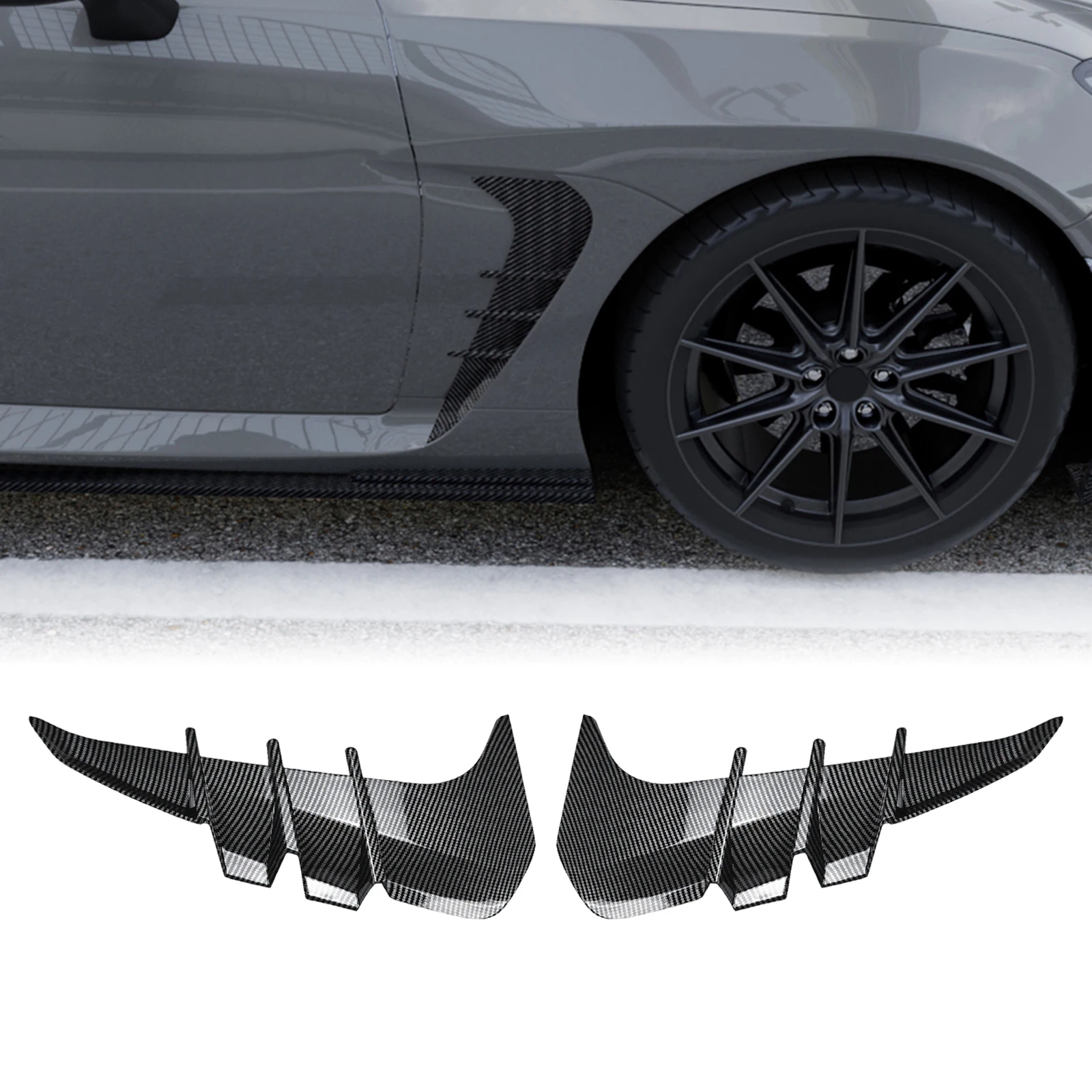 

Front Wheel Side Fender Air Vent Trim For Toyota GR86 Subaru BRZ 2022-2024 Coupe 2-Door Intake Frame Cover Canards Spoiler Fins