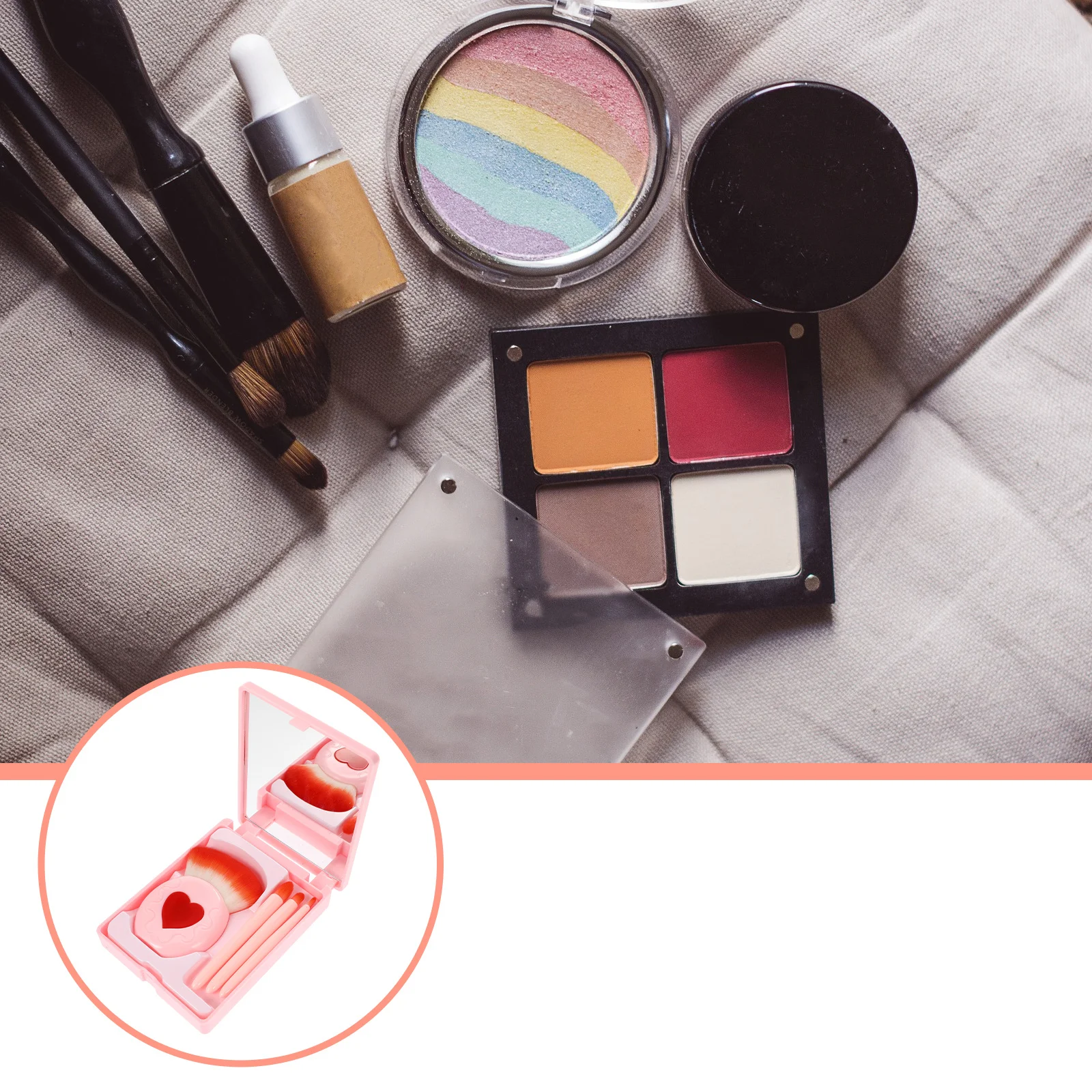Set di pennelli per trucco da viaggio Pennello portatile con setole Kit per trucco con impugnatura comoda per le donne