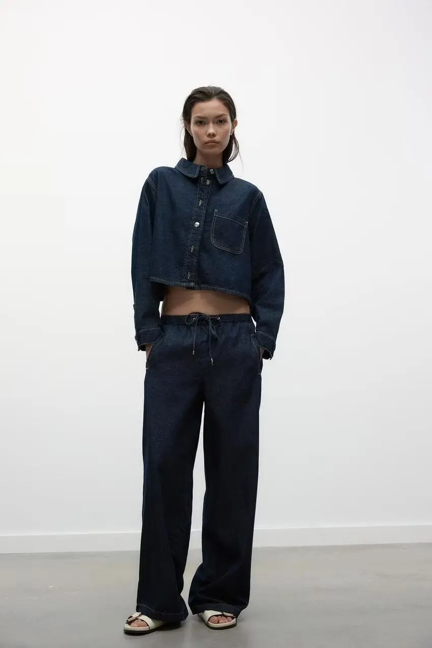 

Comfortable High Waist Wide Leg Running Jeans Cotton ort irt Spring New Arrival Casual Loose Fit Ne Single Button ...