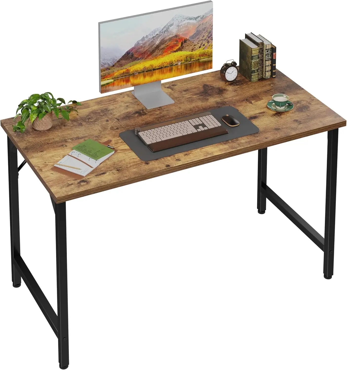Computer Desk Rustic Brown Wood 47 inch Basic Function All Seasons Brown